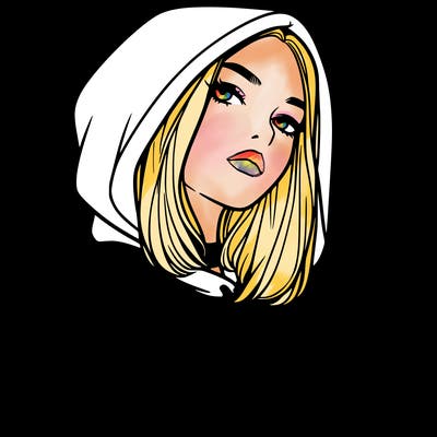 a realistic girl in a hoodie