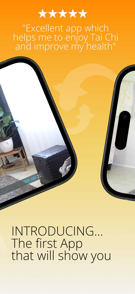 Reseña de cinco estrellas e introducción para la aplicación de Tai Chi para personas mayores.