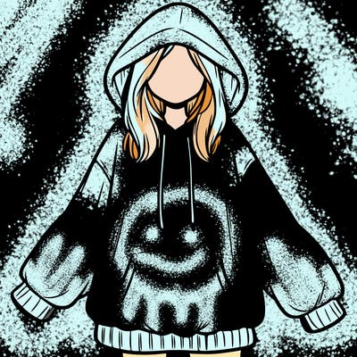 girl in oversized hoodie