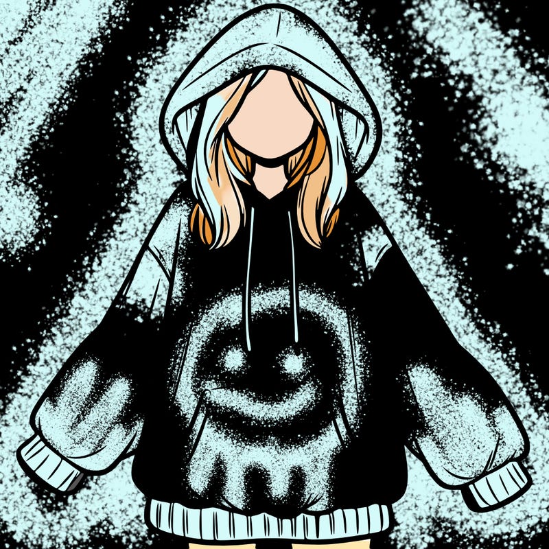 girl in oversized hoodie