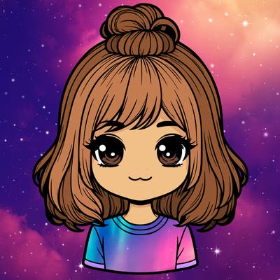 realistic girl with cute hair