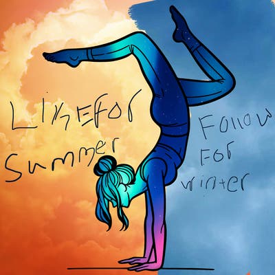 a woman doing a handstand