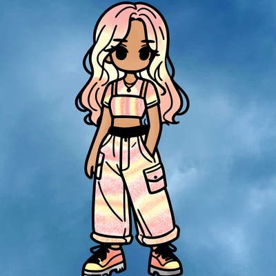 girl in crop top and baggy pants