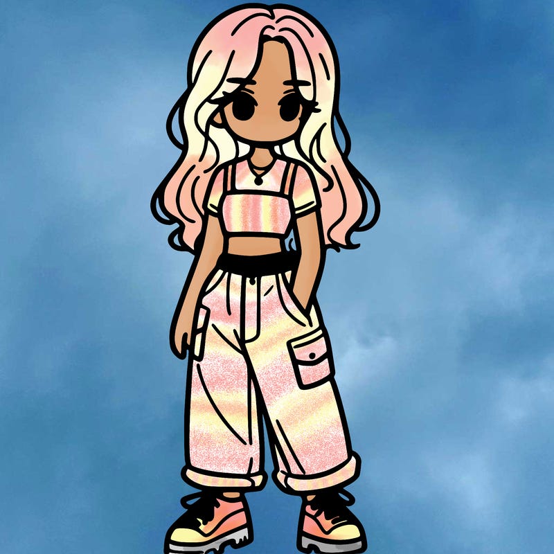 girl in crop top and baggy pants