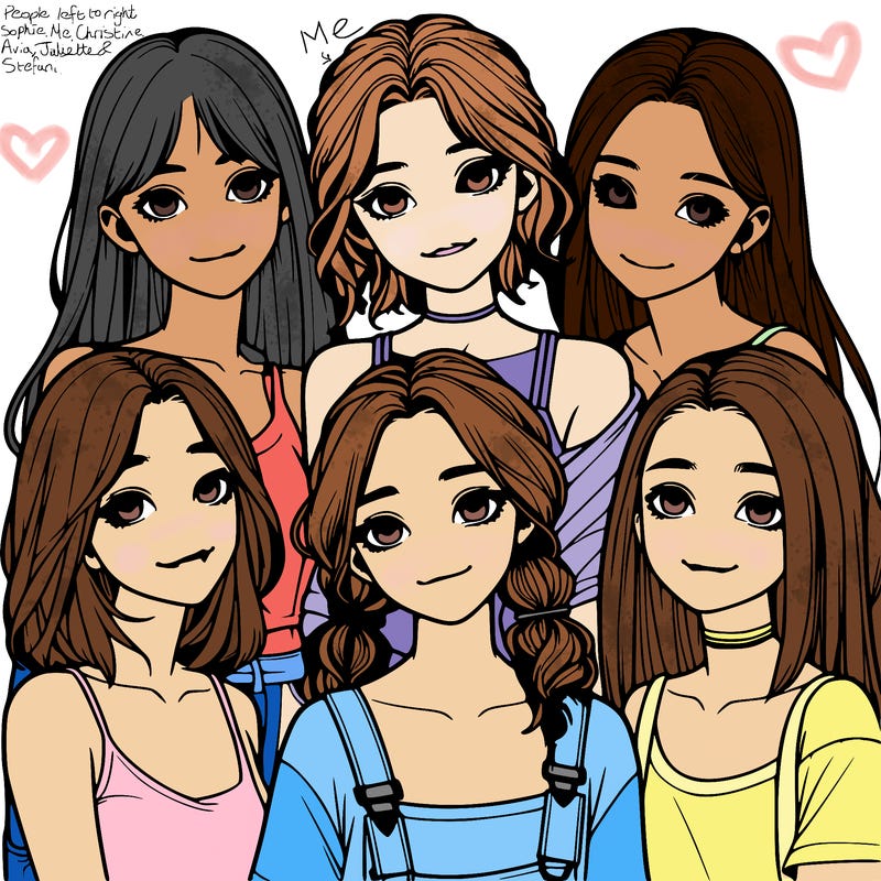 a group of girls realistic