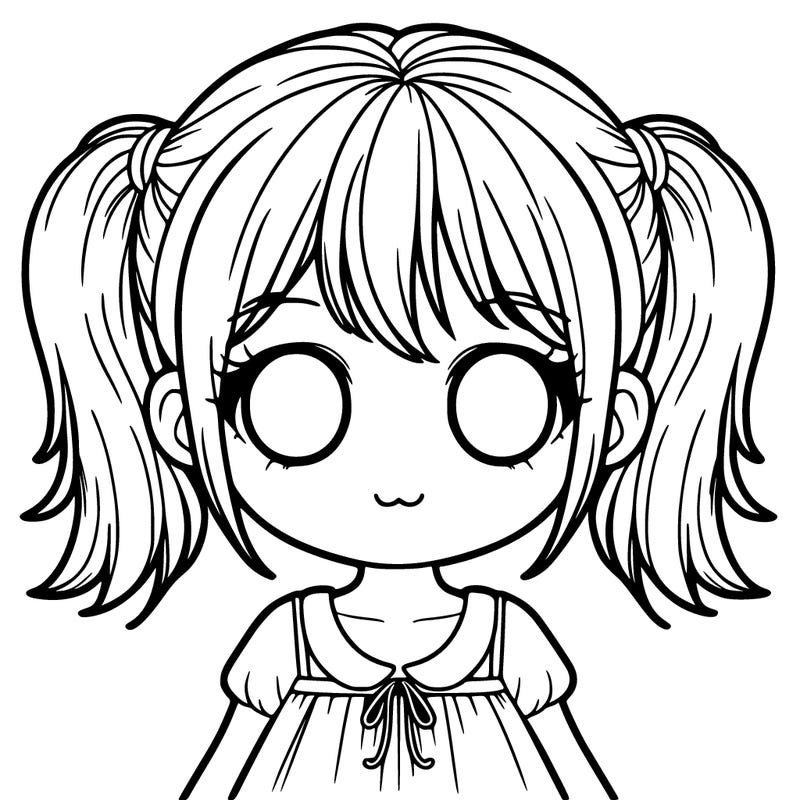 one girl with blank white eyes