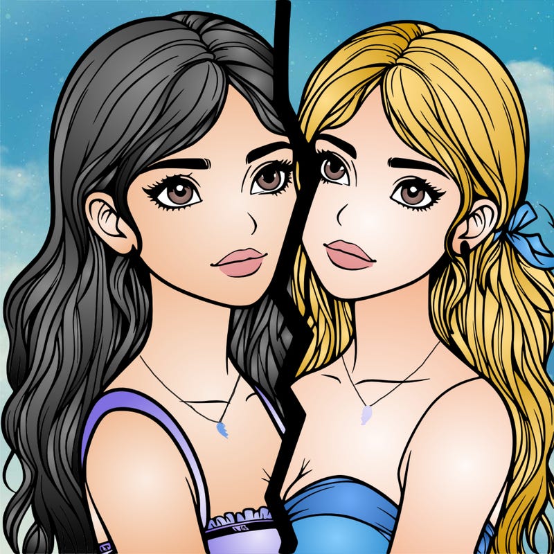 split realistic girl