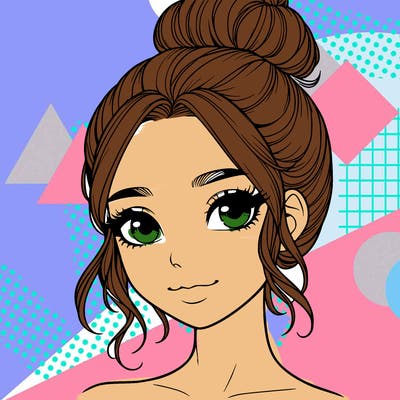 realistic pretty girl with hair in bun