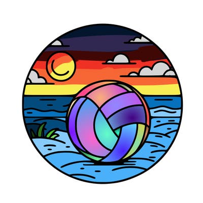 volleyball on a beach