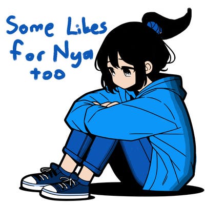 sad anime girl sitting alone