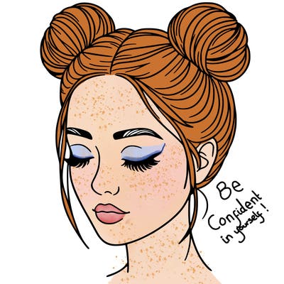 woman with hair buns