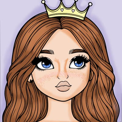 a realistic girl with a crown on