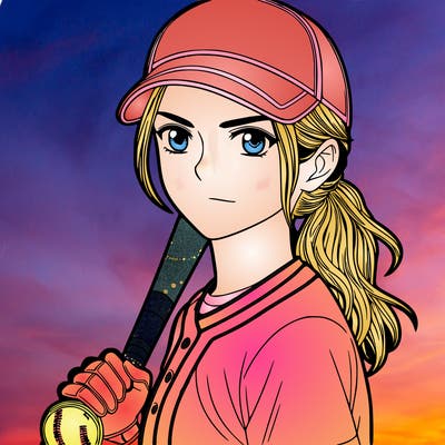 a realistic softball player