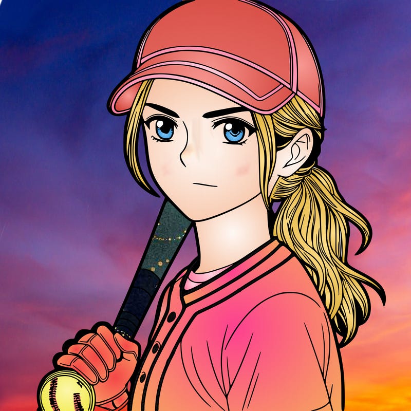 a realistic softball player