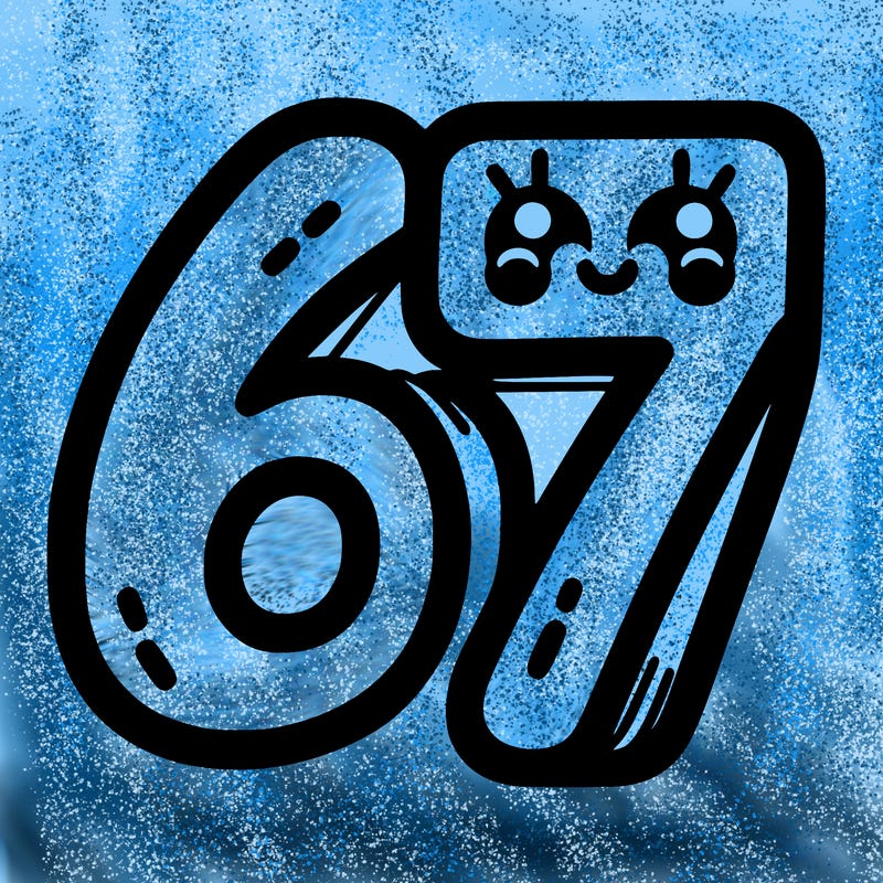 the numbers 67