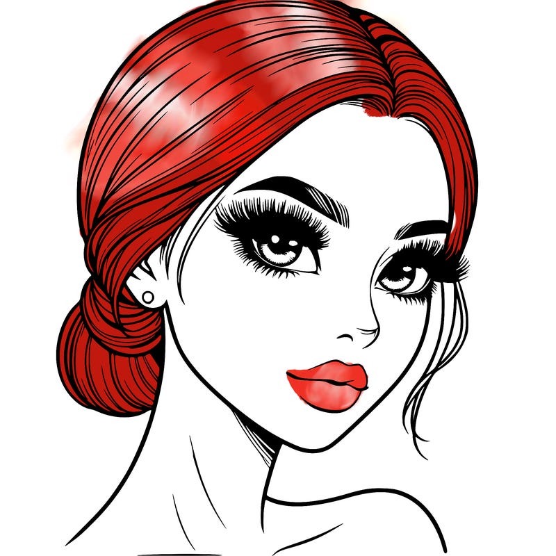 realistic girl with lashes