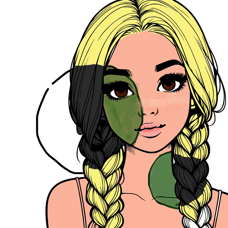 realistic girl with braids