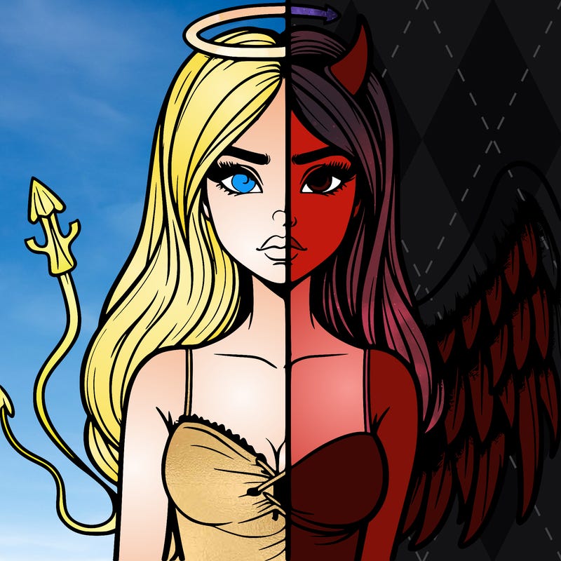 devil vs angel realistic girl