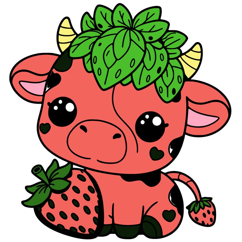 cute strawberry cow
