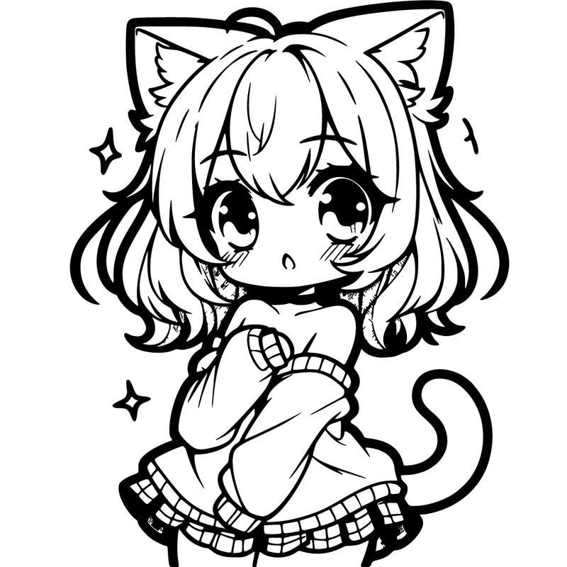 cute anime cat girl