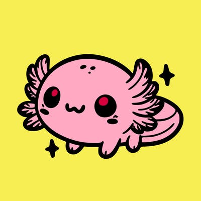 cute easy baby axolotl