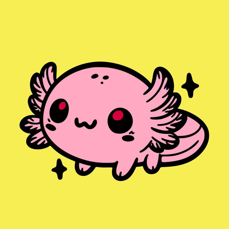 cute easy baby axolotl