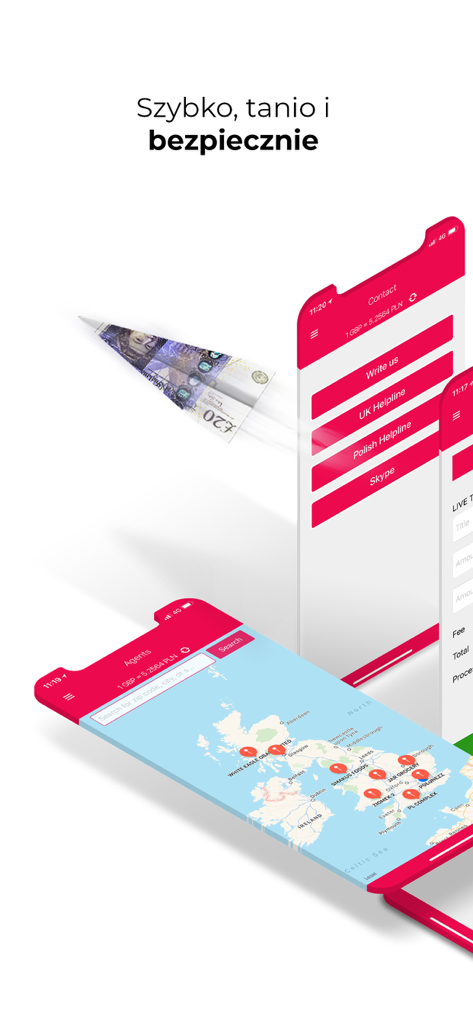 Sami Swoi App-Benutzeroberfläche mit Karten der Agentenstandorte und Optionen für den Kundensupport