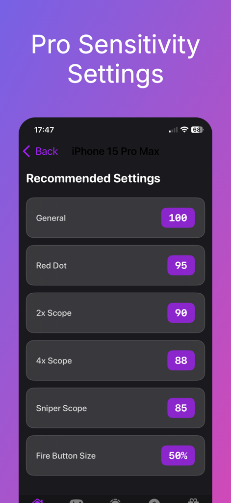 Diamond Master Quiz for FF - Configurações de sensibilidade profissional para Free Fire no iPhone 15 Pro Max