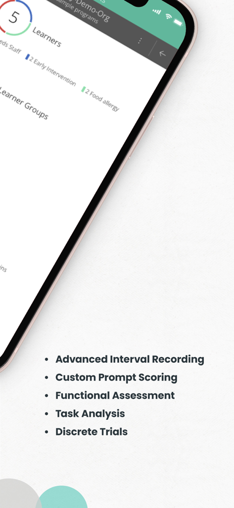 Motivity - ABA Data Collection - Motivity ABA data collection app interface displaying clinical recording features