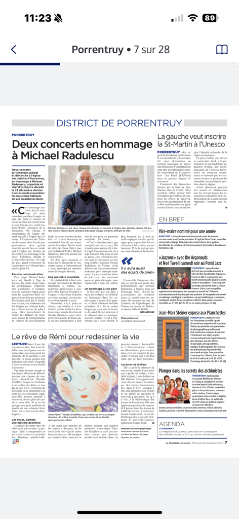 Le Quotidien Jurassien - Eine digitale Seite aus der App Le Quotidien Jurassien, die lokale Nachrichten und Artikel aus dem Bezirk Porrentruy anzeigt