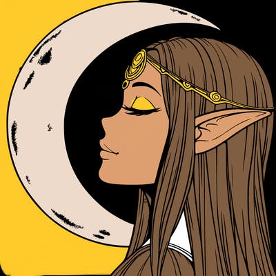 a realistic moon elf