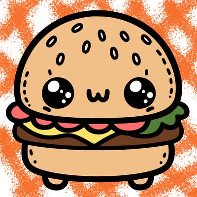cute simple burger with a face