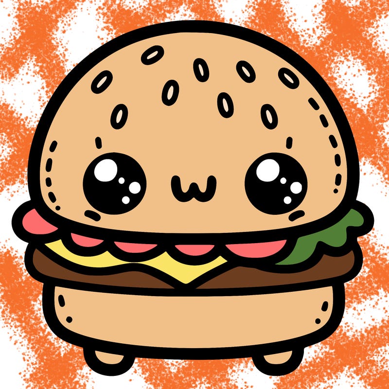 cute simple burger with a face