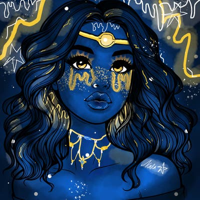 realistic girl with wavy hair and lips