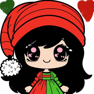 girl with a santa hat