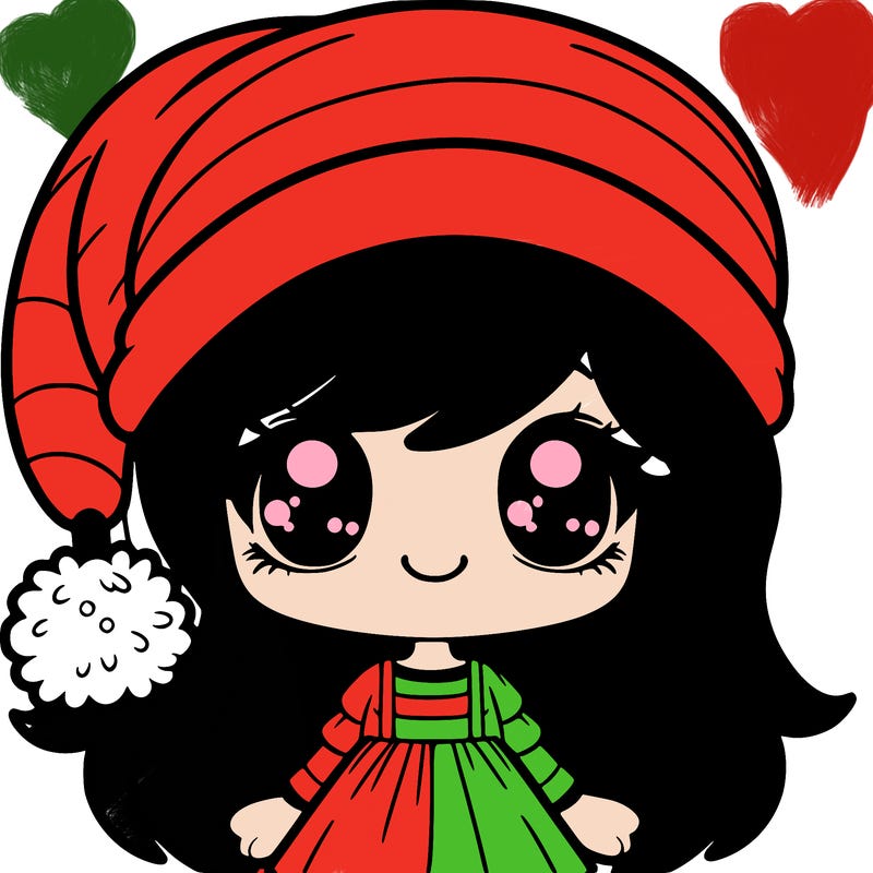 girl with a santa hat