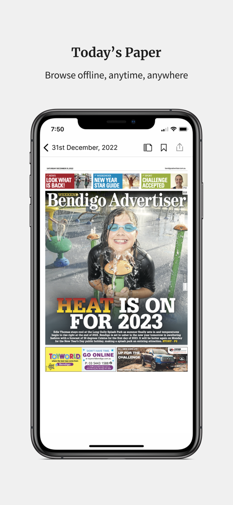 Bendigo Advertiser - Digital replica of the daily newspaper on the Bendigo Advertiser mobile app