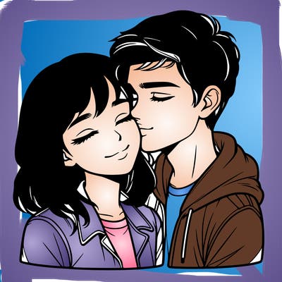 realistic girl and boy  love