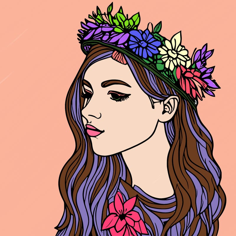 girl with flowers crown