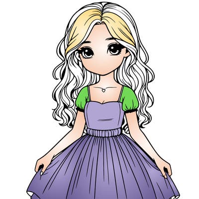 realistic girl with a dress