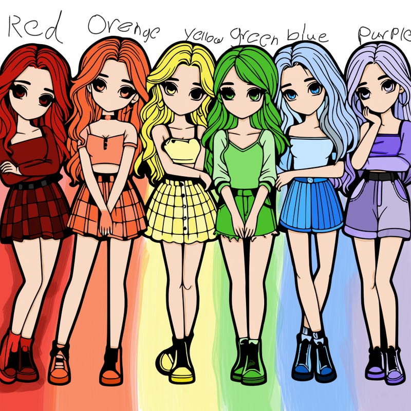 a group of girls realistic