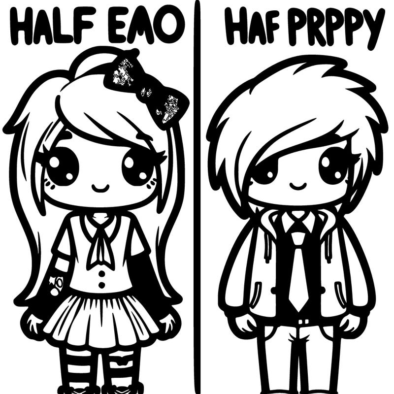 half emo half preppy