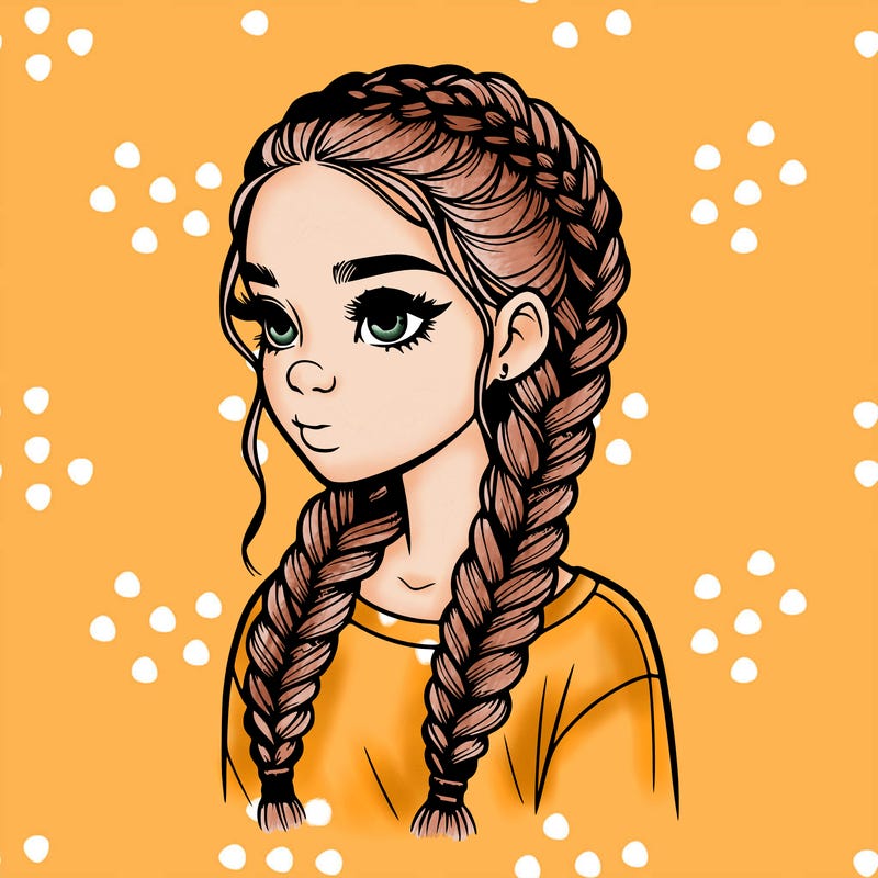 realistic girl with braids