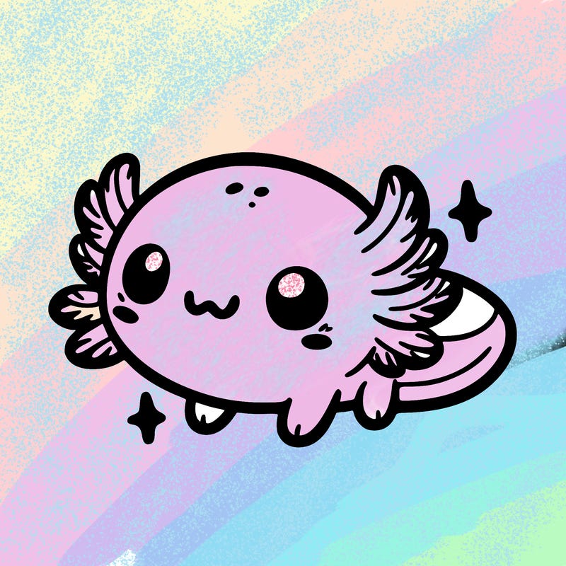 cute easy baby axolotl