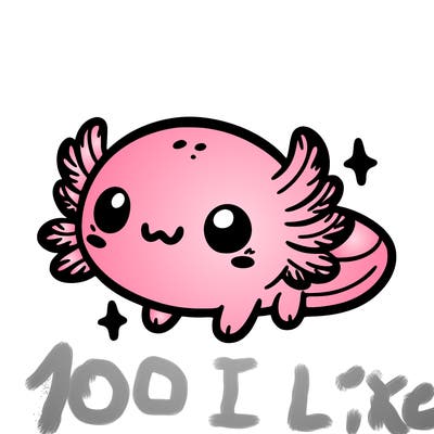 cute easy baby axolotl