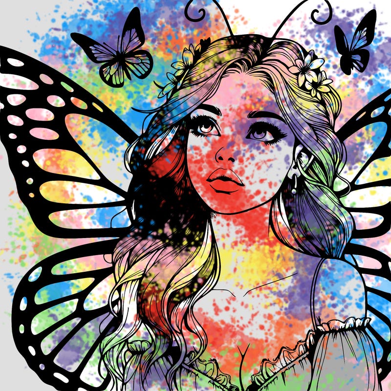 butterfly fairy realistic girl