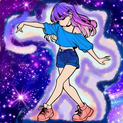 realistic girl danceing