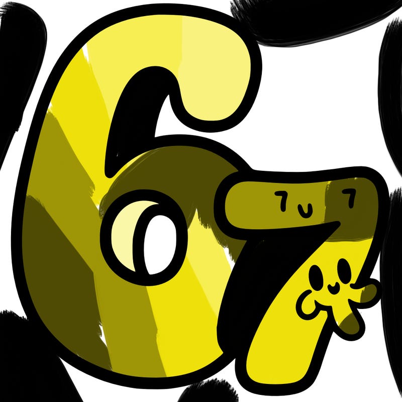 a number of a 6 and a seven