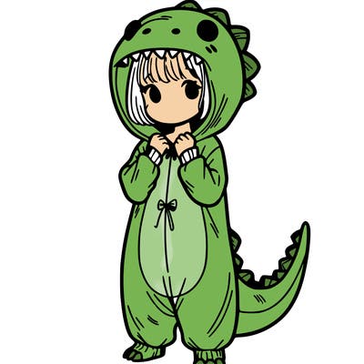 dino onesies on girl