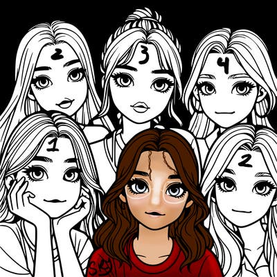 a group of girls realistic